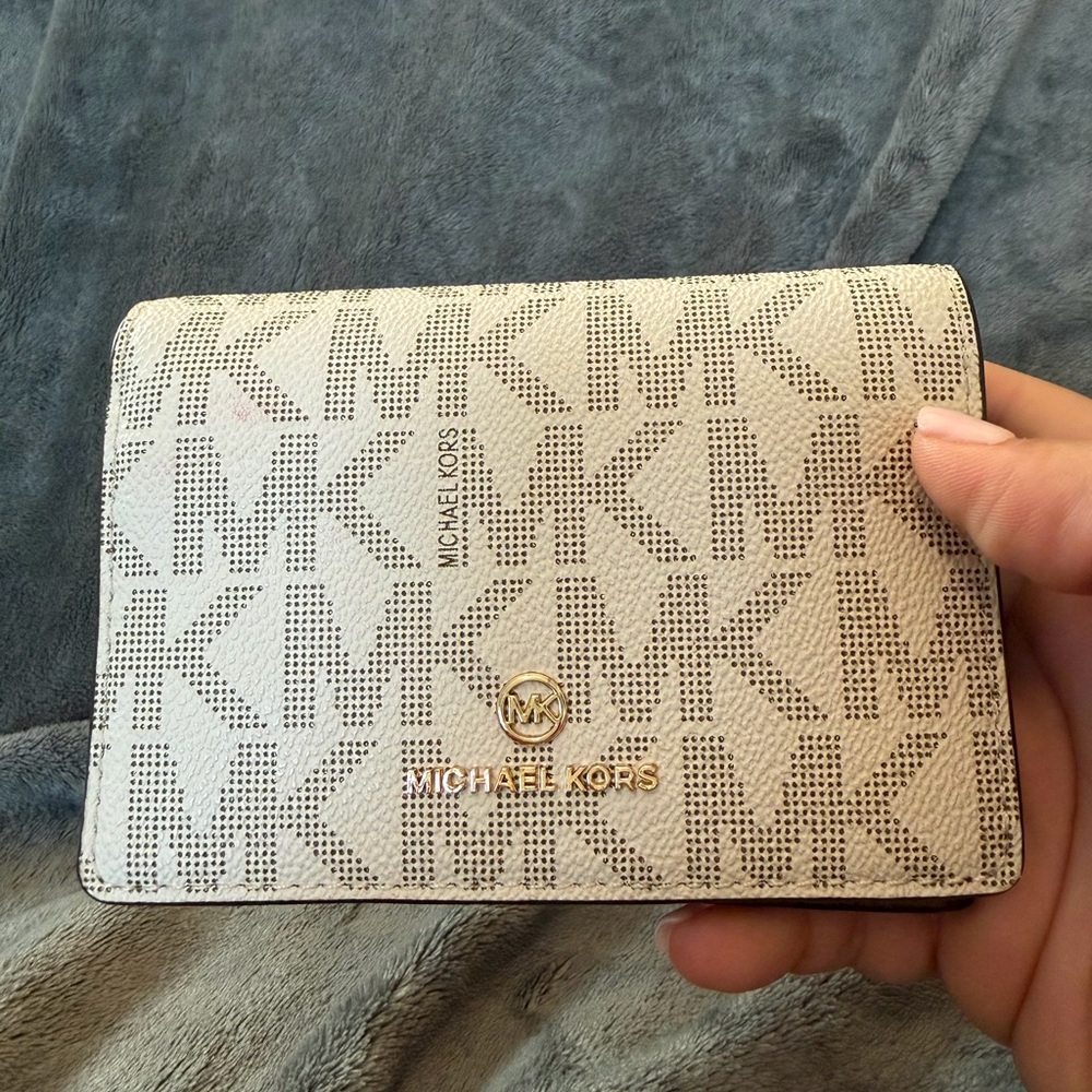 Michael kors White/acorn MK Monogram Snap Wallet